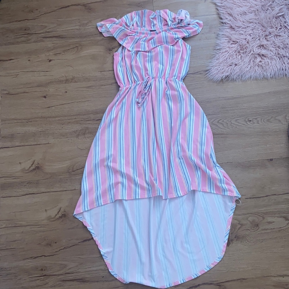 Cute different color strips dress